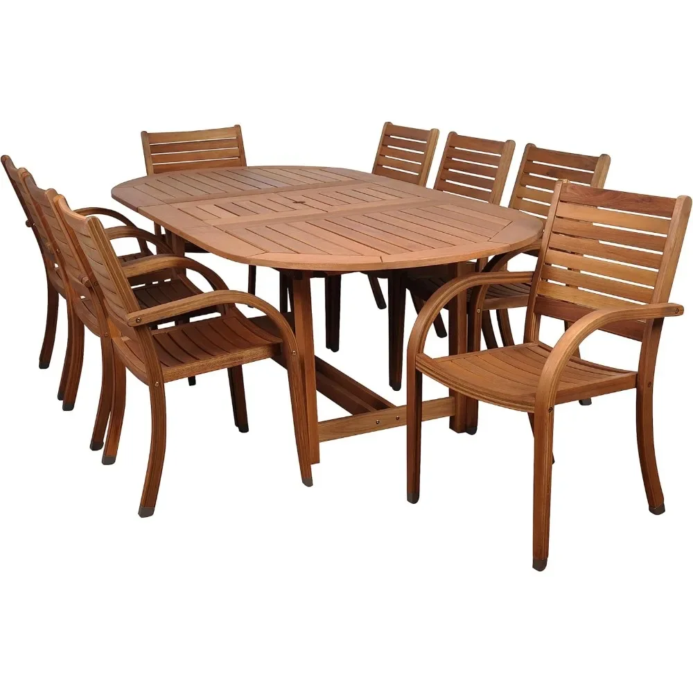 Arizona 9 Piece Oval Outdoor Dining Set | Eucalyptus Wood | Durable and Ideal for Patio and Backyard
Arizona 9 Piece Oval Outdoor Dining Set | Eucalyptus Wood | Durable and Ideal for Patio and Backyard
