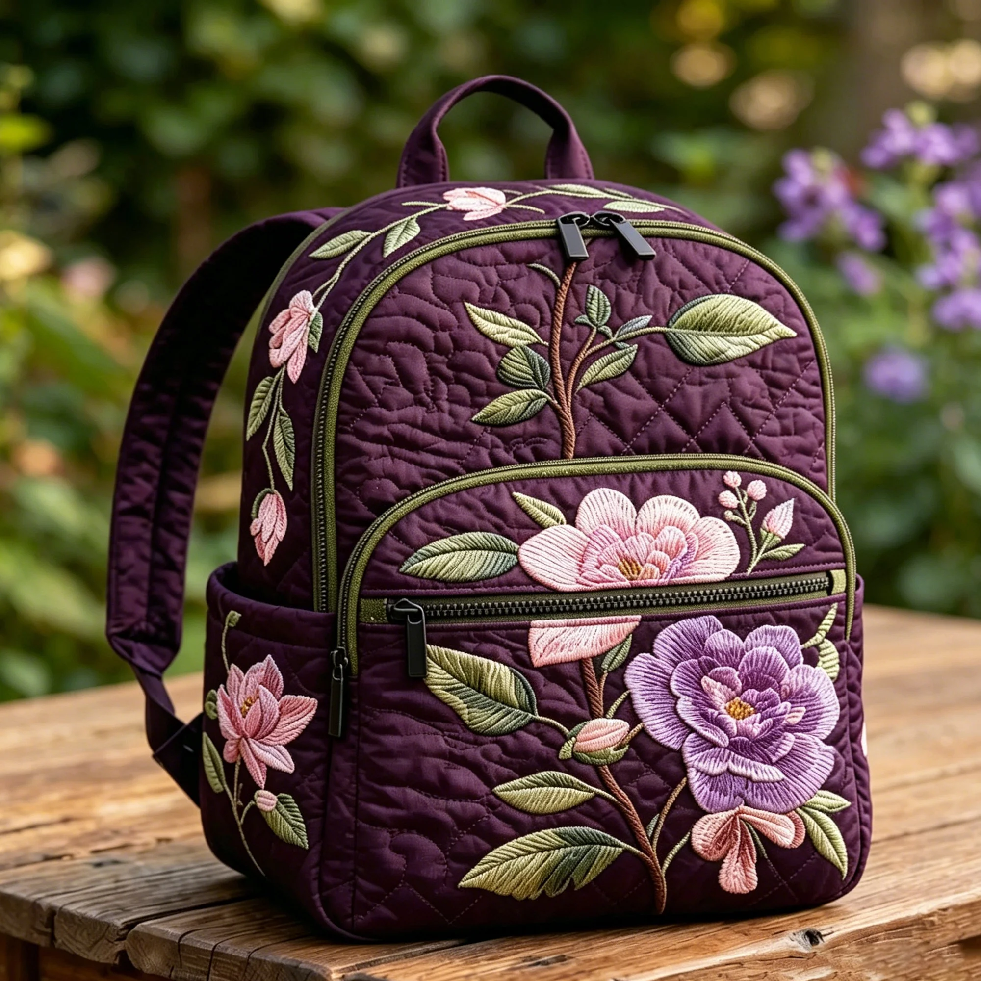 Floral Quilted Backpack Vintage Purple Soft Casual Daypack Elegant Shoulder Bag for Women Men Work Commute Travel
Floral Quilted Backpack Vintage Purple Soft Casual Daypack Elegant Shoulder Bag for Women Men Work Commute Travel