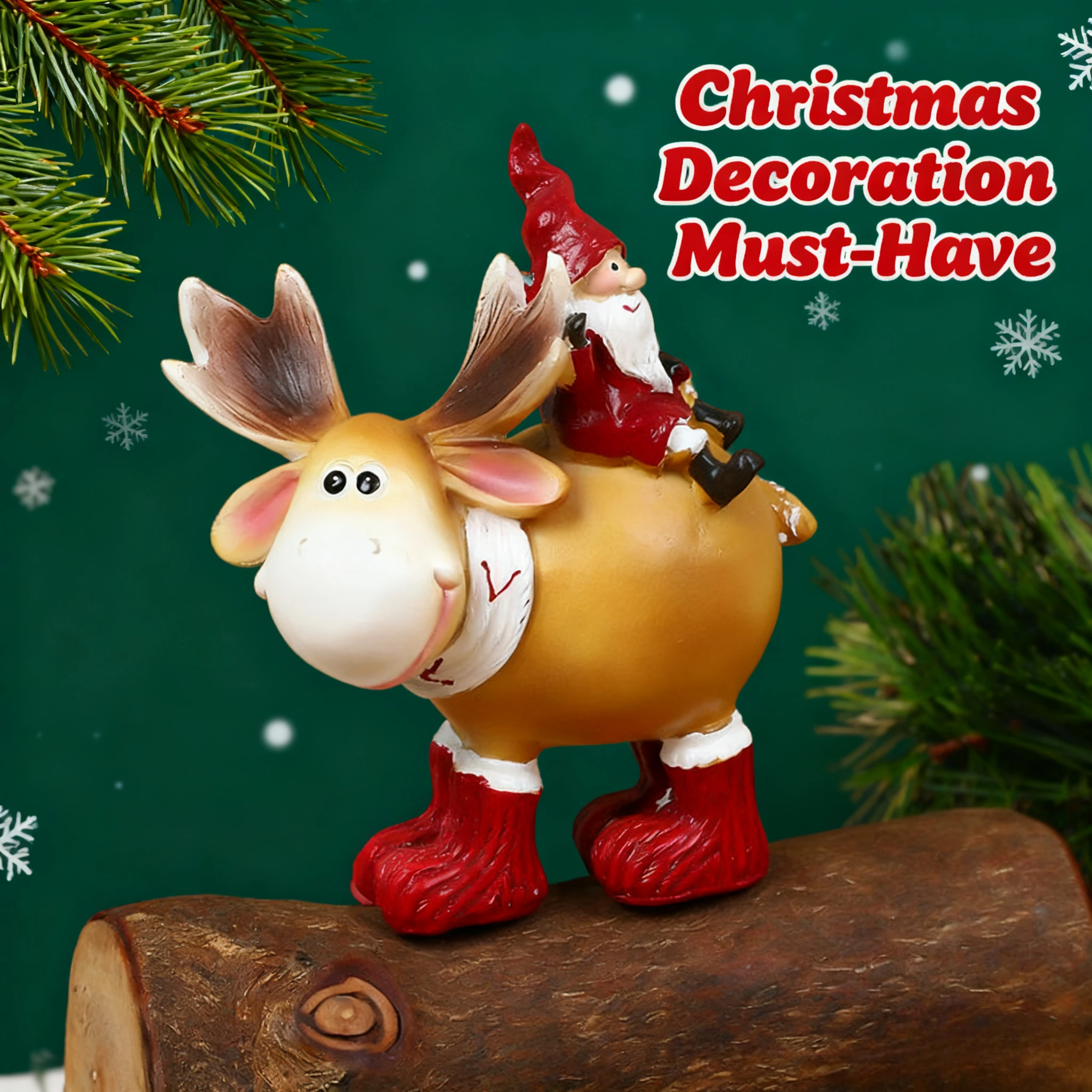 Cute Christmas Resin Ornament Moose with Gnome Figurine Festive Home Decor Must-Have for Christmas Party & Gift
Cute Christmas Resin Ornament Moose with Gnome Figurine Festive Home Decor Must-Have for Christmas Party & Gift
