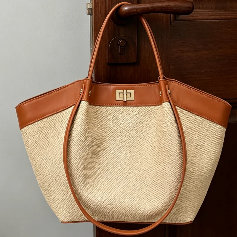 French Luxury Rattan Tote Bag,High-end Versatile Color-blocked Soft PU Leather Shoulder Bag,Simple Commuter Date Women's Handbag
French Luxury Rattan Tote Bag,High-end Versatile Color-blocked Soft PU Leather Shoulder Bag,Simple Commuter Date Women's Handbag