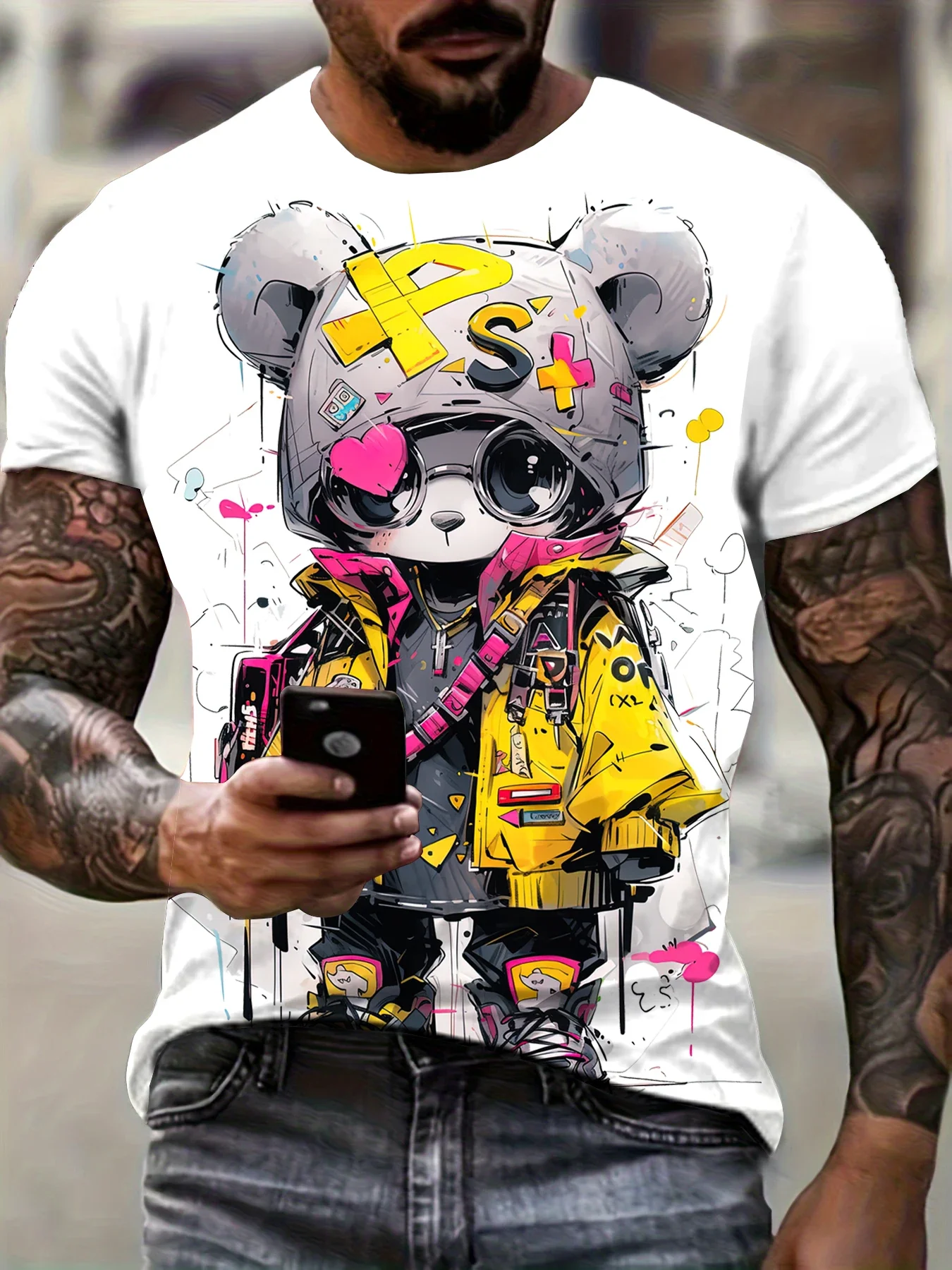 Men's Casual Fashion T-shirt 3D Printing Anime Bear Pattern Printed T-shirt for Summer Daily Outdoor Street Cool Wear Tops
Men's Casual Fashion T-shirt 3D Printing Anime Bear Pattern Printed T-shirt for Summer Daily Outdoor Street Cool Wear Tops