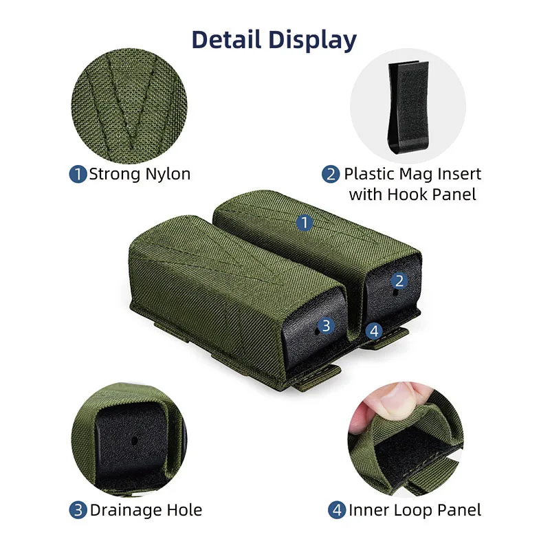 Magazine Pouch Double Pistol Mag Pouch Quick Release Insert Molle Mag Pouch Universal Magazine Pouches PVC Material
Magazine Pouch Double Pistol Mag Pouch Quick Release Insert Molle Mag Pouch Universal Magazine Pouches PVC Material