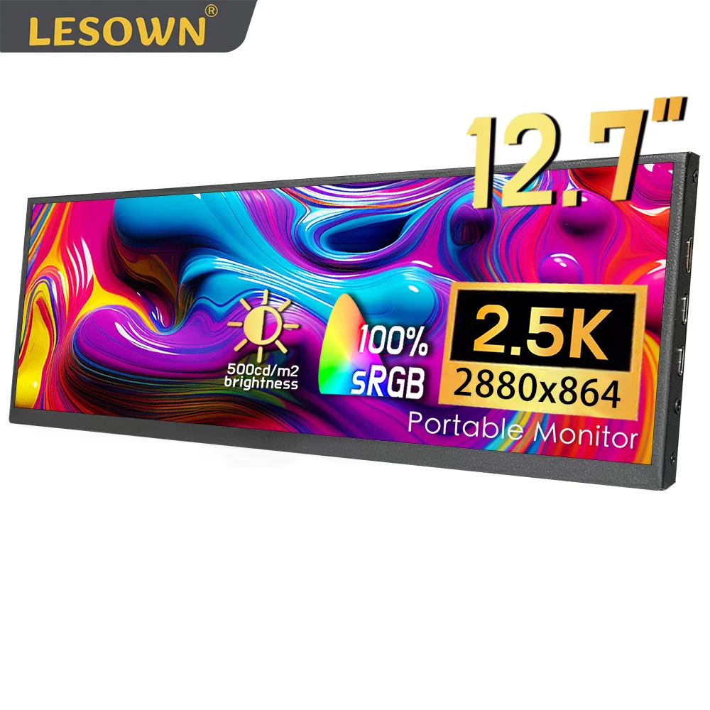 Длинная лента LESOWN, 12,7 дюйма, 120 Гц, 100% sRGB монитор, 2,5 K, USB-C, мониторинг температуры процессора, 12,6 дюйма, внешняя панель экрана для ПК
Длинная лента LESOWN, 12,7 дюйма, 120 Гц, 100% sRGB монитор, 2,5 K, USB-C, мониторинг температуры процессора, 12,6 дюйма, внешняя панель экрана для ПК