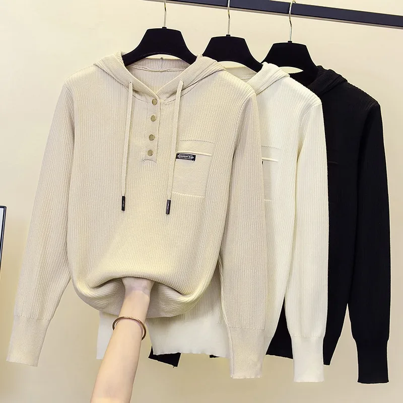 Slim 4XL Knitted Hooded Sweater Casual Thick Autumn Winter Drawstring Multiple Colour Women's Clothing
Slim 4XL Knitted Hooded Sweater Casual Thick Autumn Winter Drawstring Multiple Colour Women's Clothing