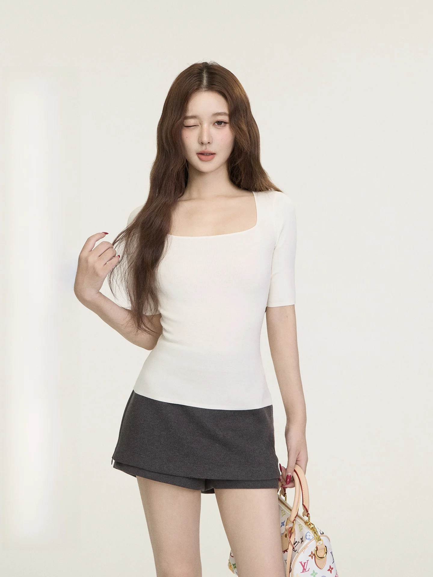 Cchun Pure Basic Square Collar ort Sve Knitted T-irt Women Slim Fit Versatile Base Layer Top Casual Sle Rylex
Cchun Pure Basic Square Collar ort Sve Knitted T-irt Women Slim Fit Versatile Base Layer Top Casual Sle Rylex