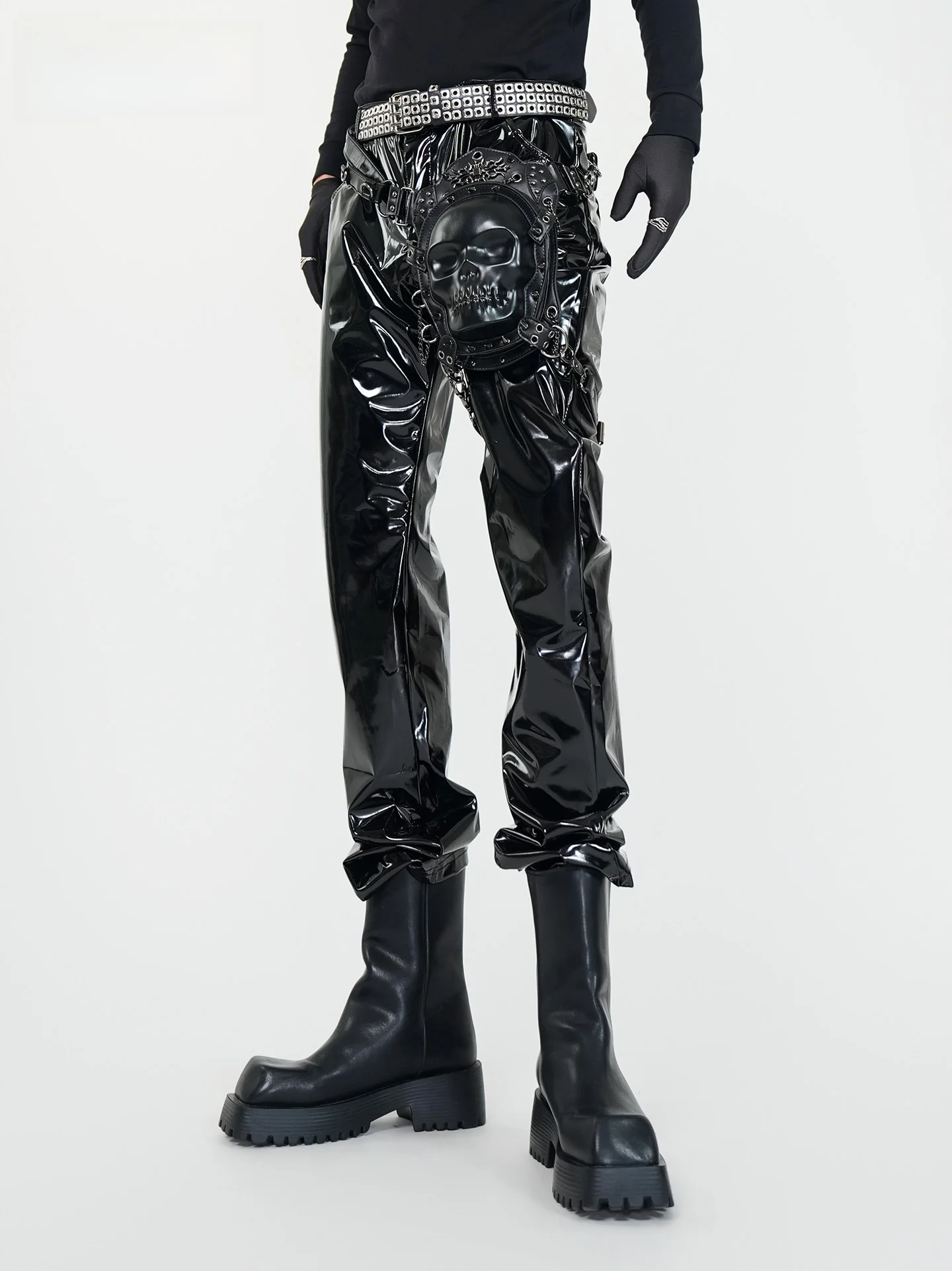 VE2 Dark Pioneer Glossy Leather Pants Men's Cyber Punk Club Performance Slim Fit Long Trousers Youthful Energy Style Pure Color
VE2 Dark Pioneer Glossy Leather Pants Men's Cyber Punk Club Performance Slim Fit Long Trousers Youthful Energy Style Pure Color