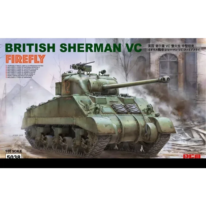 1/35 Ryefield model RM-5038 British Sherman VC Firefly medium tank assembly Scale diy toys Model Kit
1/35 Ryefield model RM-5038 British Sherman VC Firefly medium tank assembly Scale diy toys Model Kit