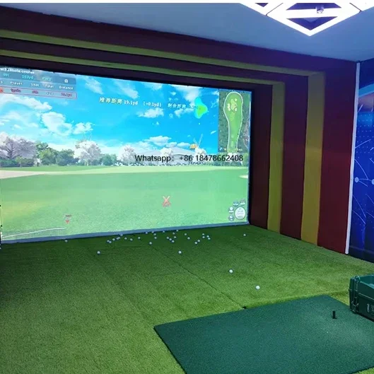 Indoor Golf Simulator Holographic Projection Swing Game Equipment Digital Technology Sports Console
Indoor Golf Simulator Holographic Projection Swing Game Equipment Digital Technology Sports Console