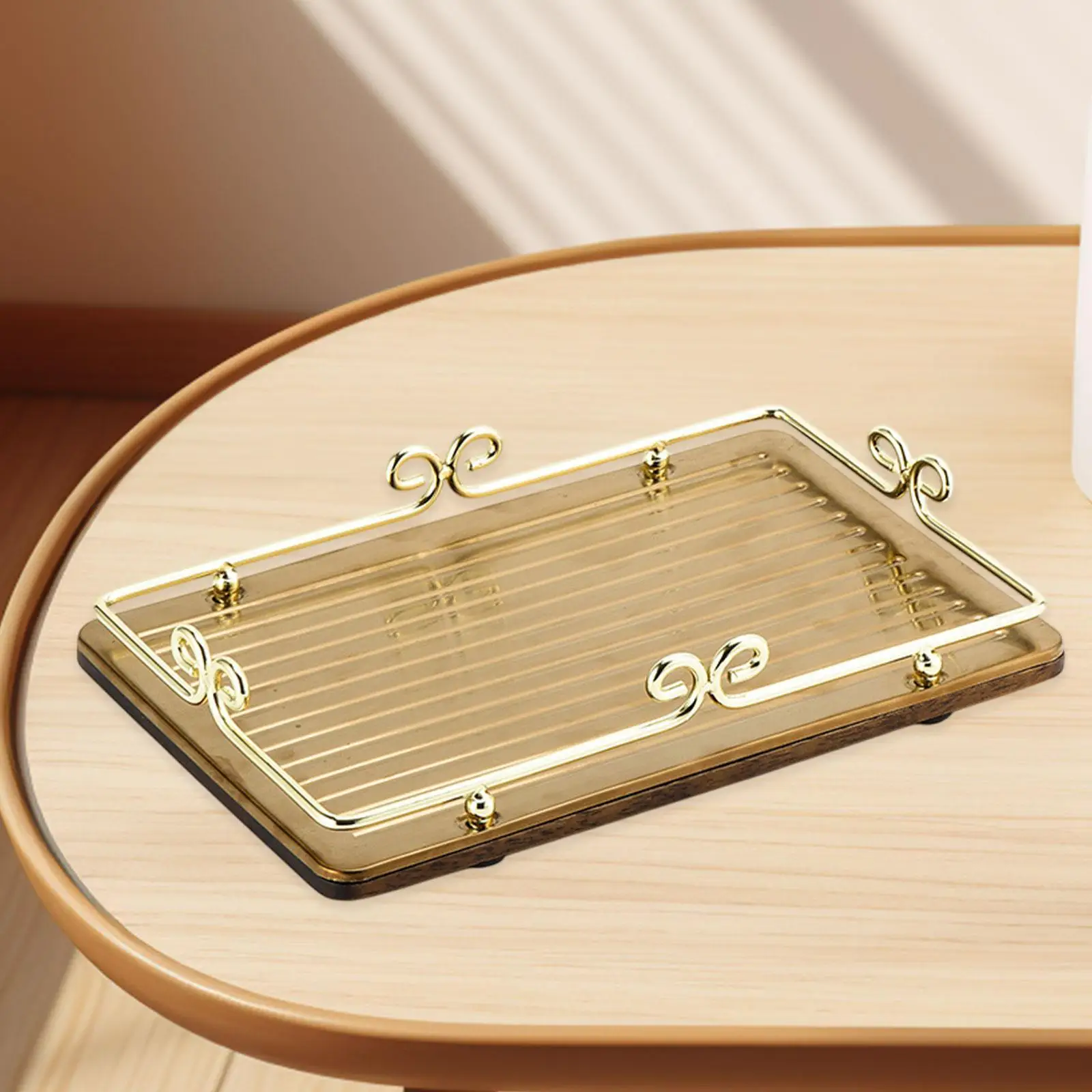 Food Serving Tray Countertop Organizer Wooden Board Vanity Tray Fruit Plate with Metal Frame for Dinner Home Kitchen
Food Serving Tray Countertop Organizer Wooden Board Vanity Tray Fruit Plate with Metal Frame for Dinner Home Kitchen