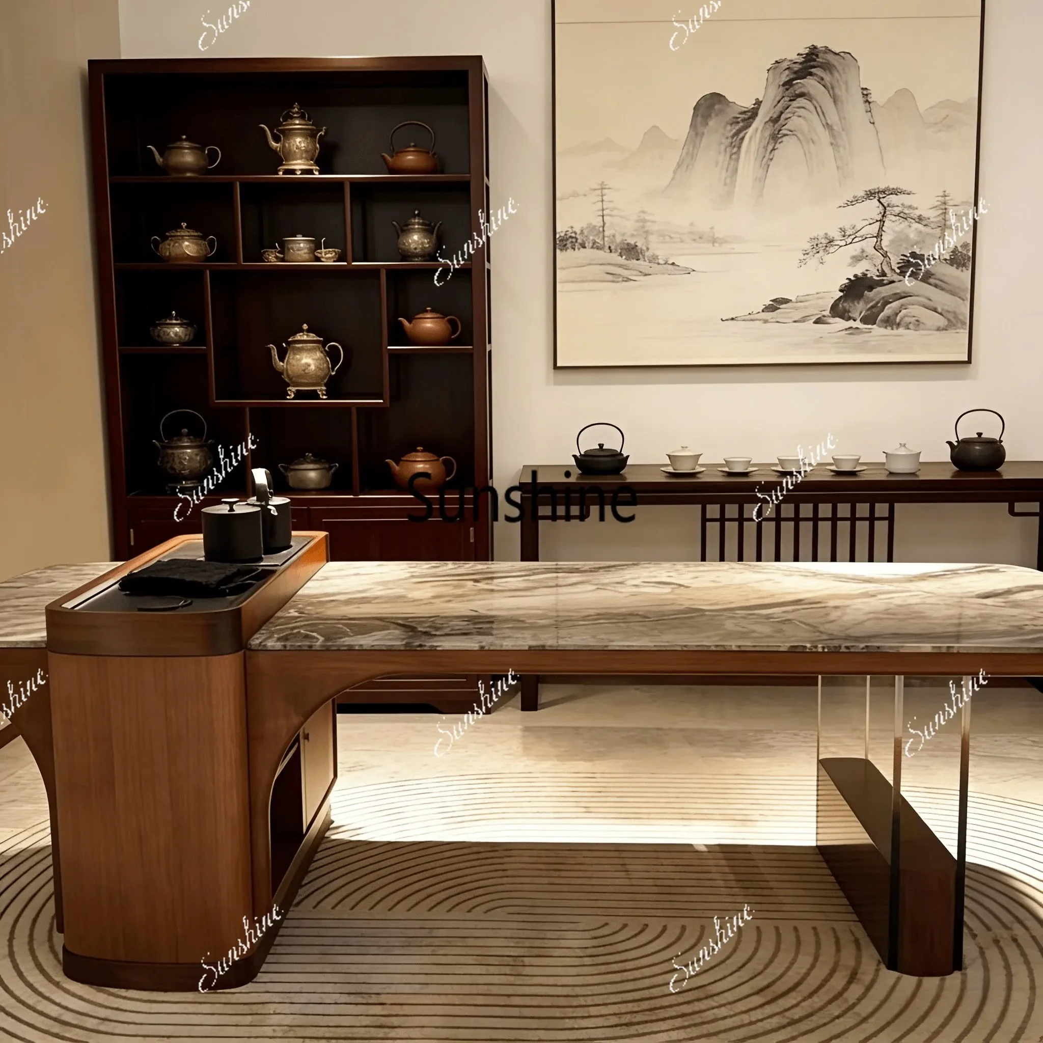 New Chinese style, living room solid wood, high-end tea table home reception designY
New Chinese style, living room solid wood, high-end tea table home reception designY