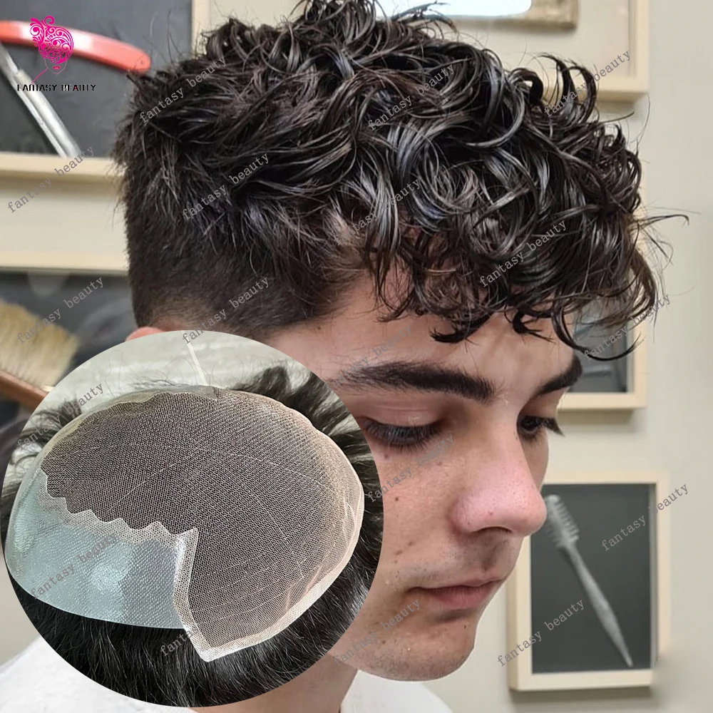 Мужской парик-накладка Q6 из натуральных черных кудрявых волос (26 мм, 20 мм) с дышащим кружевом и полиуретановой основой, с естественной линией роста волос, отбеленными узлами, незаметный, неощутимый, имитирующий натуральный парик.
Мужской парик-накладка Q6 из натуральных черных кудрявых волос (26 мм, 20 мм) с дышащим кружевом и полиуретановой основой, с естественной линией роста волос, отбеленными узлами, незаметный, неощутимый, имитирующий натуральный парик.