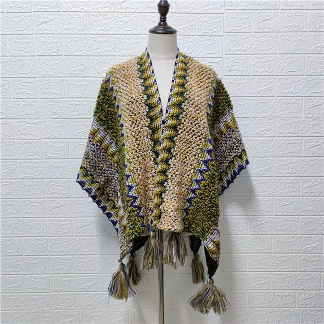Women Knitting Poncho Capes Autumn New Female Fashion Bohemian Poncho Cloak Tassel Winter Clothing Cardigan Scarf Tibet Beige
Women Knitting Poncho Capes Autumn New Female Fashion Bohemian Poncho Cloak Tassel Winter Clothing Cardigan Scarf Tibet Beige