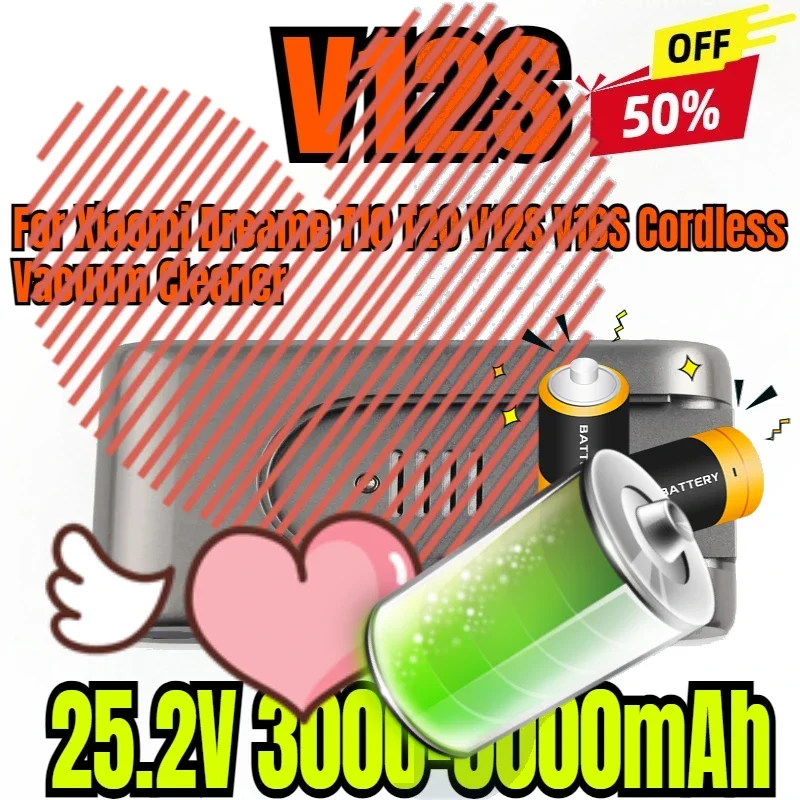 25.2V For Xiaomi Replacement Battery for Dreame T10 T20 V12S V16S Cordless Vacuum Cleaner Rechargeable Li-ion Battery
25.2V For Xiaomi Replacement Battery for Dreame T10 T20 V12S V16S Cordless Vacuum Cleaner Rechargeable Li-ion Battery