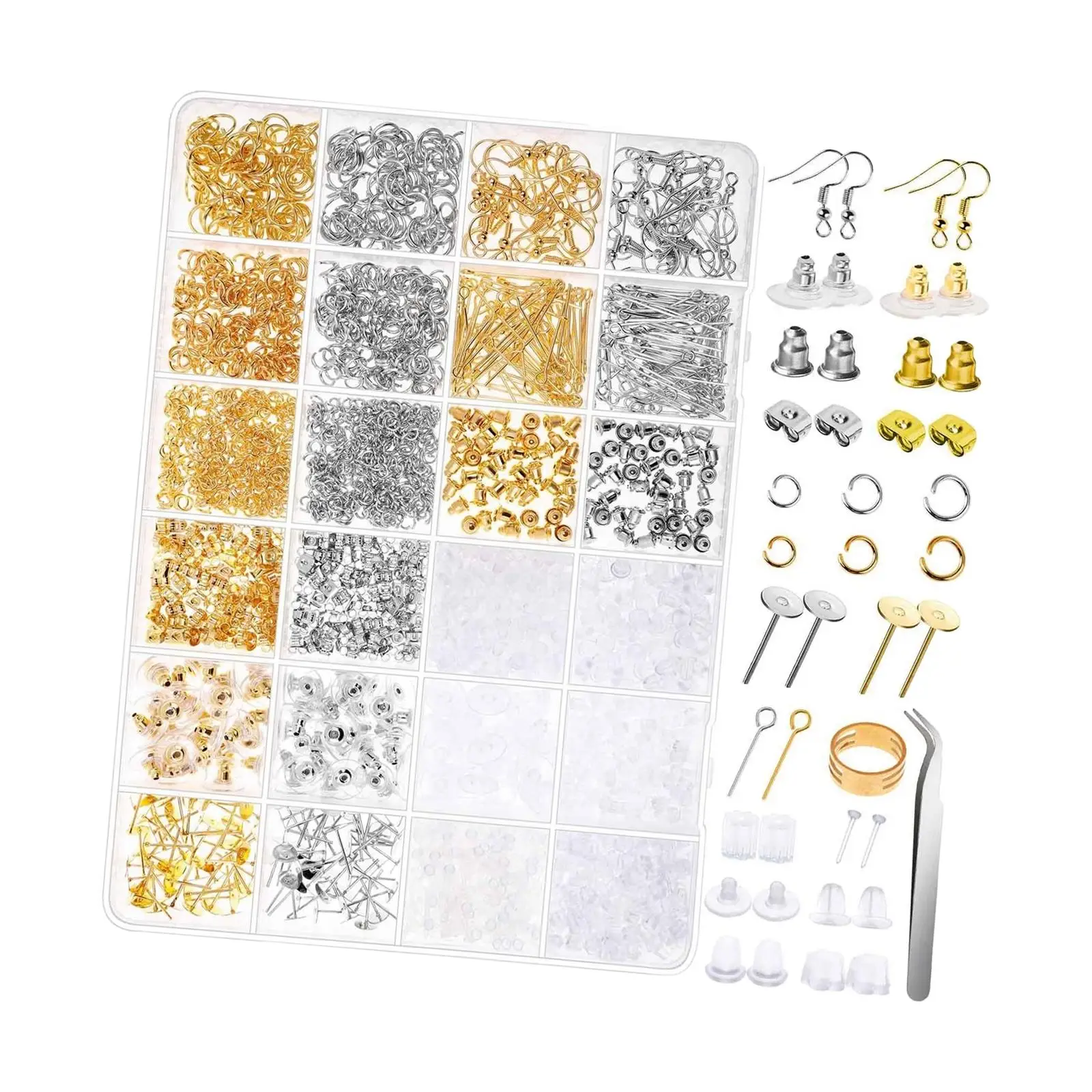 Набор для изготовления серег, 2290 предметов: крючки для ремонта серег, соединительные кольца, инструмент для раскрытия соединительных колец
Набор для изготовления серег, 2290 предметов: крючки для ремонта серег, соединительные кольца, инструмент для раскрытия соединительных колец