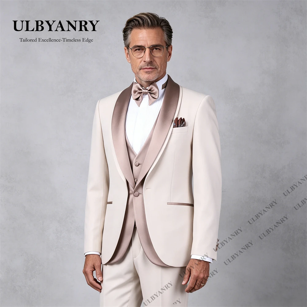 ULBYANRY Wedding Suit for Groom and Groomsman Three Piece Formal Suits, Jacket with Satin Lapel Vest, Customized Tuxedo for Men
ULBYANRY Wedding Suit for Groom and Groomsman Three Piece Formal Suits, Jacket with Satin Lapel Vest, Customized Tuxedo for Men