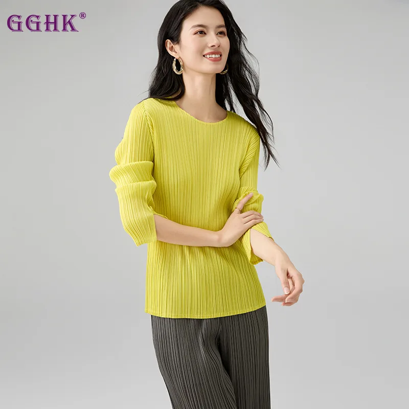 GGHK 2025 Spring Autumn New Women's Tops Solid Colour Retro Round Neck Long Sleeve Loose Big Size Design Classic Female T-shirt
GGHK 2025 Spring Autumn New Women's Tops Solid Colour Retro Round Neck Long Sleeve Loose Big Size Design Classic Female T-shirt