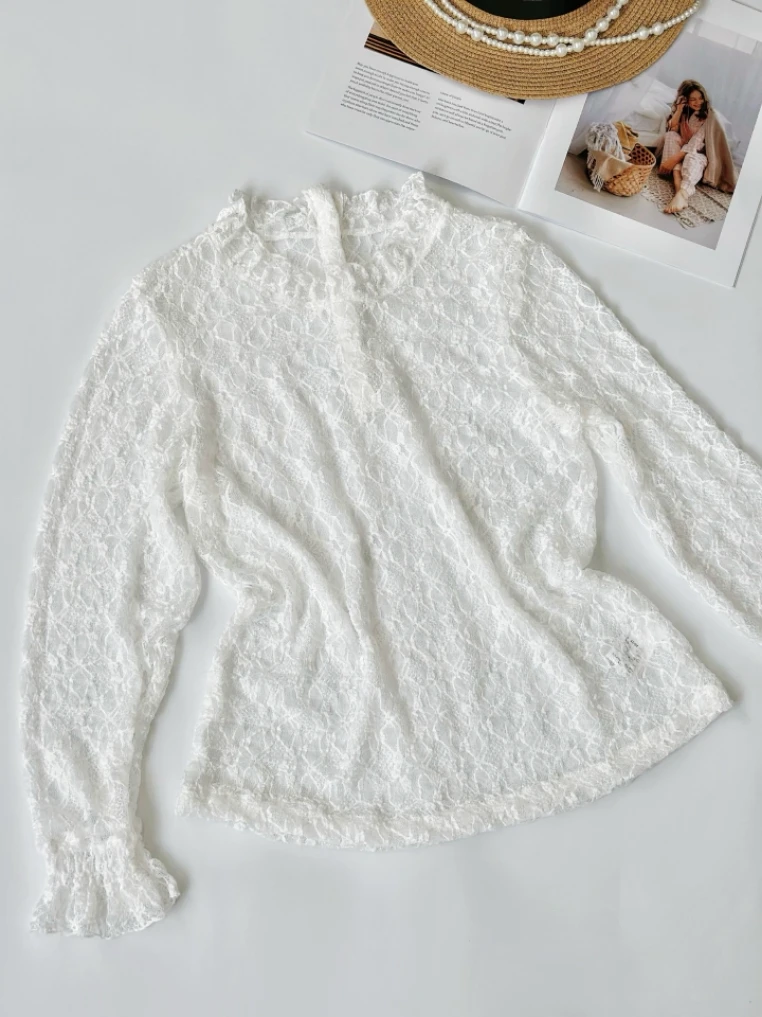 Summer New Faion Korean Sle Casual Breathable Slimming Long Sve Lace Patchwork irt Women's Commute Sle Cotton irt 
Summer New Faion Korean Sle Casual Breathable Slimming Long Sve Lace Patchwork irt Women's Commute Sle Cotton irt