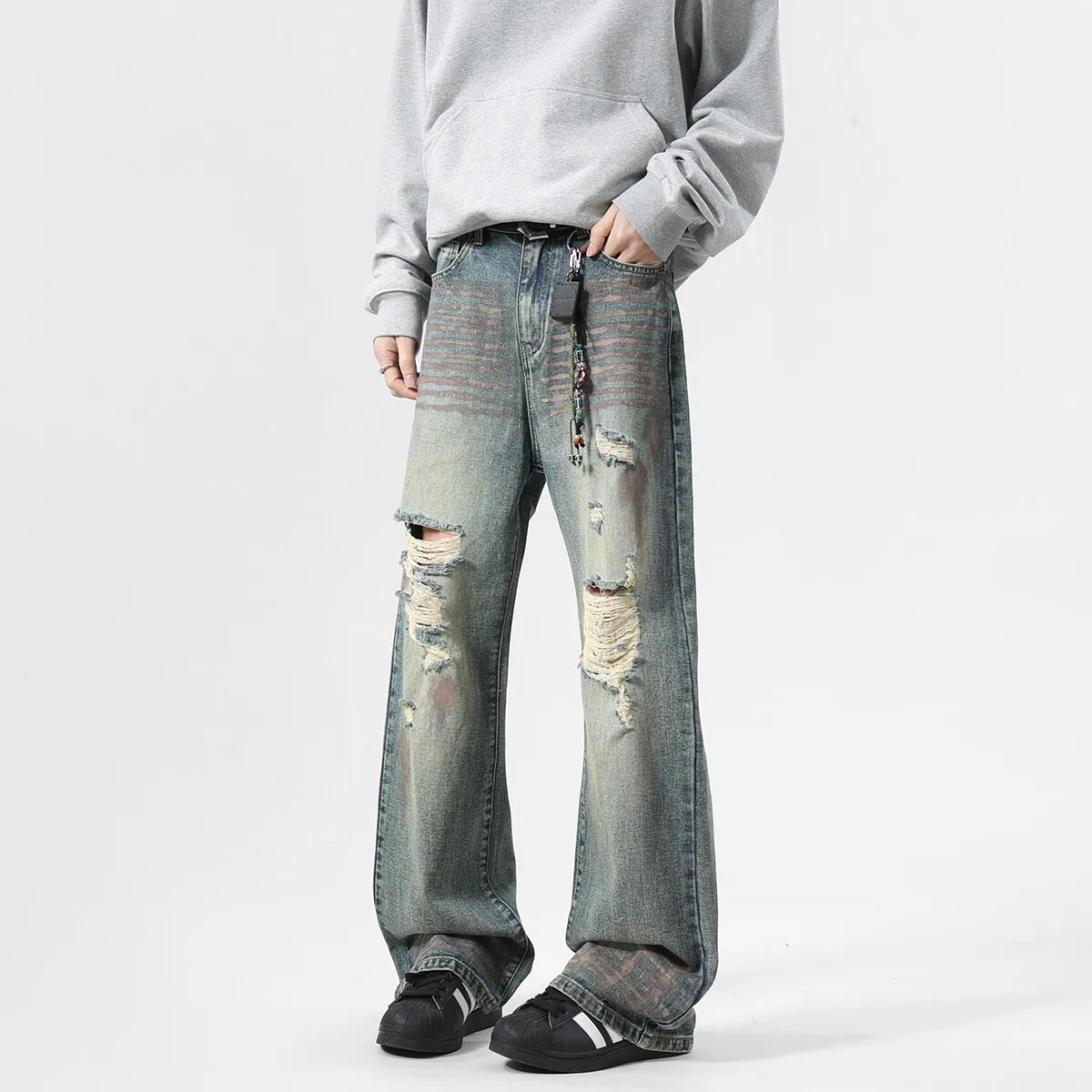 Korean Street Fashion Wide Leg Denim Pants Distressed Loose Summer Jeans Casual Washed Men Y2K Streetwear Loose Trousers
Korean Street Fashion Wide Leg Denim Pants Distressed Loose Summer Jeans Casual Washed Men Y2K Streetwear Loose Trousers