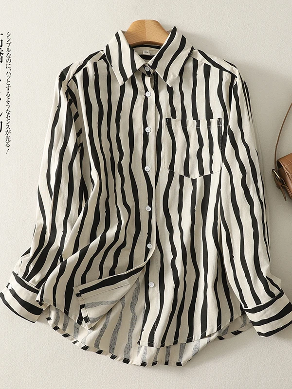 Ele Striped Long Sve Ne irt Spring 2026 Large Size Women's Faionable Slimming Top Casual Cotton Blend
Ele Striped Long Sve Ne irt Spring 2026 Large Size Women's Faionable Slimming Top Casual Cotton Blend