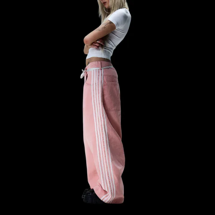 Korean New Y2K Trend Kawaii Pink Striped Embroidery Baggy Jeans Women's Harajuku Hip-Hop Gothic High Waist Street long Trousers
Korean New Y2K Trend Kawaii Pink Striped Embroidery Baggy Jeans Women's Harajuku Hip-Hop Gothic High Waist Street long Trousers
