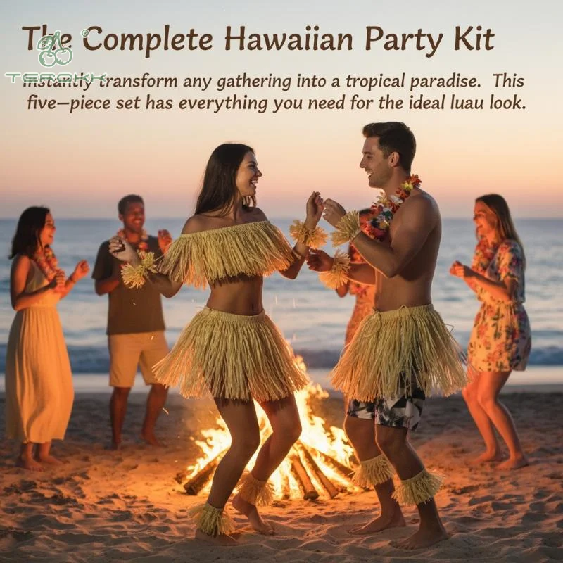 5Pcs Hawaiian Hula Grass Skirt Set With Wristbands Natural Raffia Skirt For Adults Beach Party Halloween Costume
5Pcs Hawaiian Hula Grass Skirt Set With Wristbands Natural Raffia Skirt For Adults Beach Party Halloween Costume