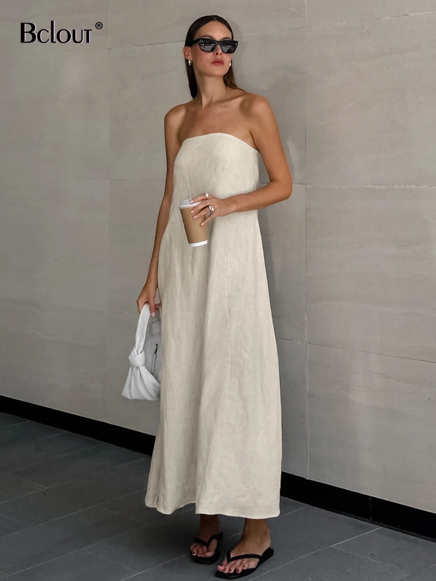 Bclout Fashion Khaki Linen A-Line Dress Women 2024 Summer Pockets Strepless Long Dresses Casual Solid Midi Dress Female Vacation
Bclout Fashion Khaki Linen A-Line Dress Women 2024 Summer Pockets Strepless Long Dresses Casual Solid Midi Dress Female Vacation