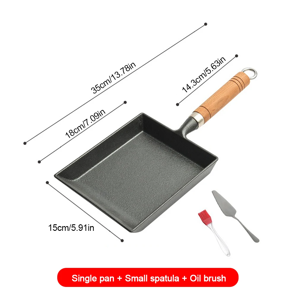 Iron Egg Pan Wood Handle Egg Fry Pan Non Scald Japanese Egg Omelette Pan with Oil Brush and Shovel for Home Kitchen
Iron Egg Pan Wood Handle Egg Fry Pan Non Scald Japanese Egg Omelette Pan with Oil Brush and Shovel for Home Kitchen