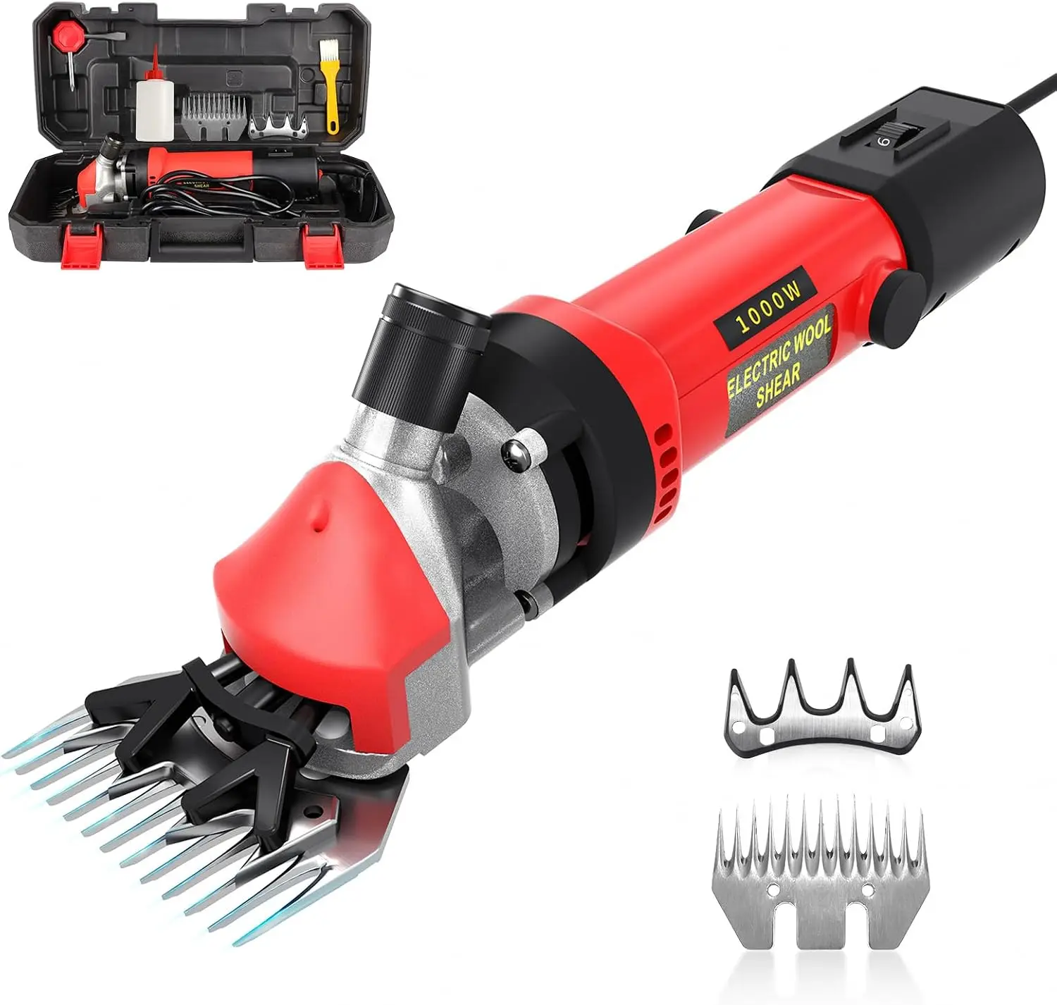 1000W Sheep Shears Electric Farm Livestock Haircut with Blades Professional Animal Clippers 6 Speed Heavy Duty for Thick Horses Sheep Alpacas Goats
1000W Sheep Shears Electric Farm Livestock Haircut with Blades Professional Animal Clippers 6 Speed Heavy Duty for Thick Horses Sheep Alpacas Goats