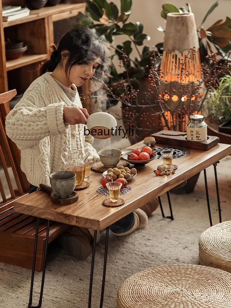 Old Elm Rectangular Tea Table Roasting Stove Home Balcony Outdoor Foldable Solid Wood Stove Table
Old Elm Rectangular Tea Table Roasting Stove Home Balcony Outdoor Foldable Solid Wood Stove Table