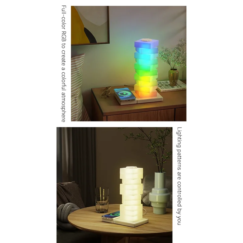A88E-LED Bedside Table Lamp Wireless Charger Night Light Ambient Light RGB DIY Dimmable Nightstand Lamp Bedroom Dec
A88E-LED Bedside Table Lamp Wireless Charger Night Light Ambient Light RGB DIY Dimmable Nightstand Lamp Bedroom Dec