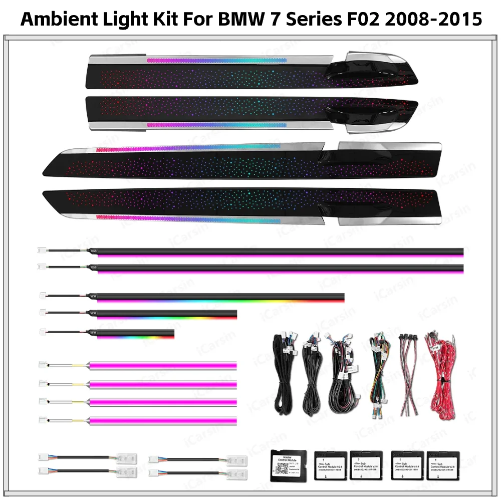 APP Controlled 256 Color LED Ambient Lighting for BMW 7 Series F02 2008-2015 Interior Decoration Strip Upgrade Kit
APP Controlled 256 Color LED Ambient Lighting for BMW 7 Series F02 2008-2015 Interior Decoration Strip Upgrade Kit