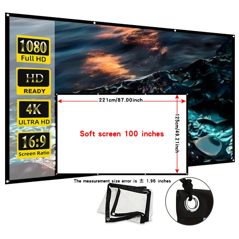 Горячий проекционный экран 100 дюймов. Переместите большой экран. Можно сложить. Легко носить с собой. Простота установки.
Горячий проекционный экран 100 дюймов. Переместите большой экран. Можно сложить. Легко носить с собой. Простота установки.