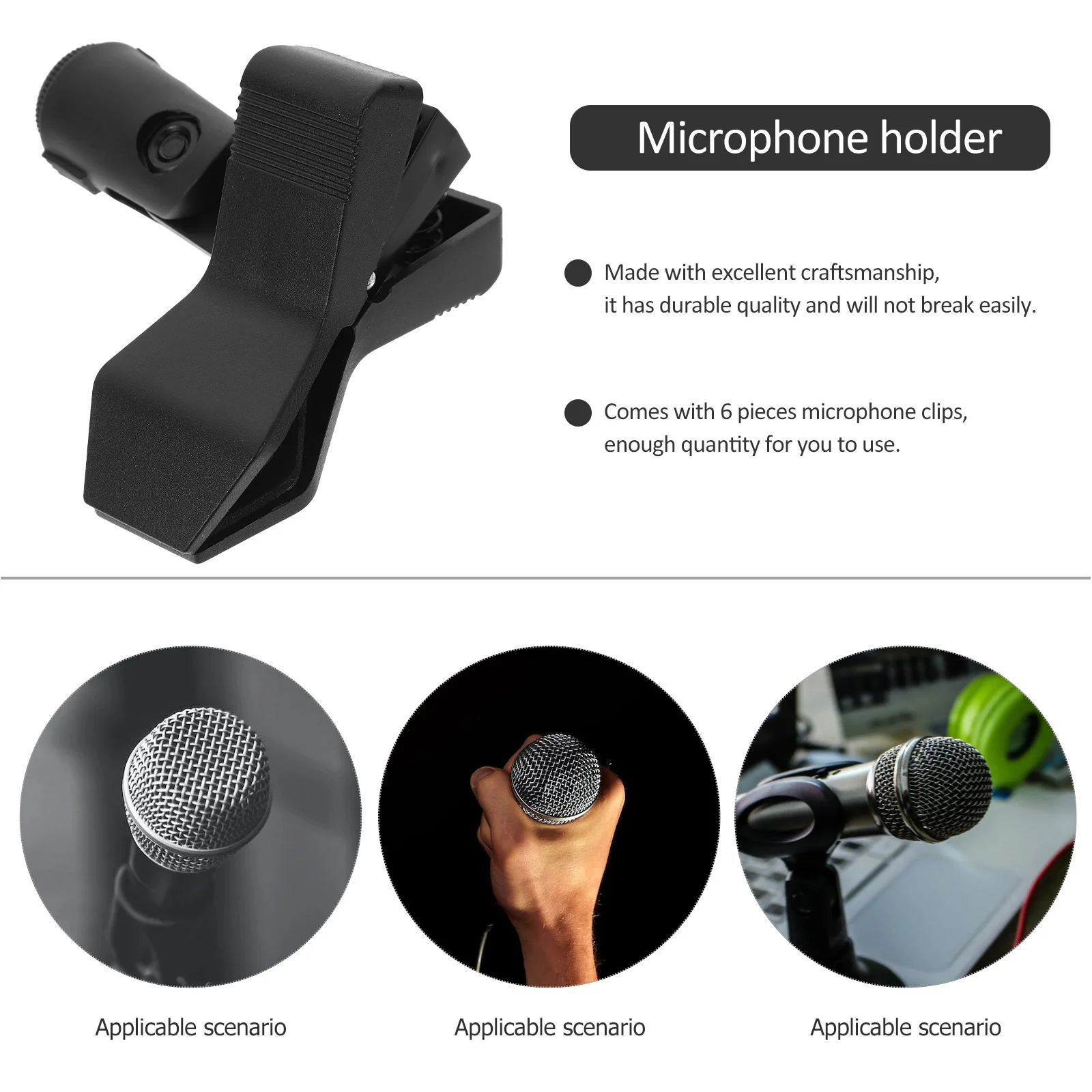 6Pcs Durable Lightweight Plastic Mic Clips Universal Microphone Holders Stand Adapters Microphone Clips Mic Clip
6Pcs Durable Lightweight Plastic Mic Clips Universal Microphone Holders Stand Adapters Microphone Clips Mic Clip