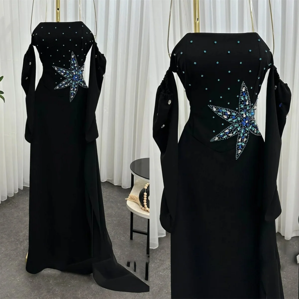 Black Prom Dress Strapless Customize A-Line Floor-Length Beadings Zipper Up Long Sleeves Dresses For Special Events Floor-Length
Black Prom Dress Strapless Customize A-Line Floor-Length Beadings Zipper Up Long Sleeves Dresses For Special Events Floor-Length
