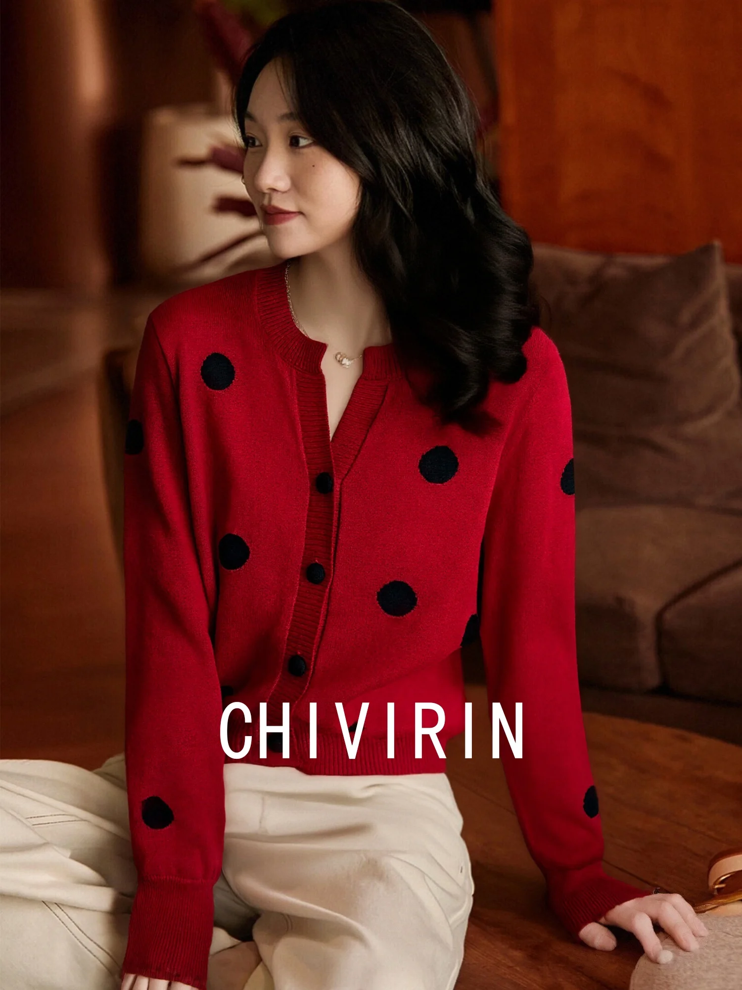 Chivirin Spring Autumn 2026 Women's Slim Fit ort Knitted Cardigan V-Ne Polka Dot Contrast Color Ele Sle Sweater
Chivirin Spring Autumn 2026 Women's Slim Fit ort Knitted Cardigan V-Ne Polka Dot Contrast Color Ele Sle Sweater