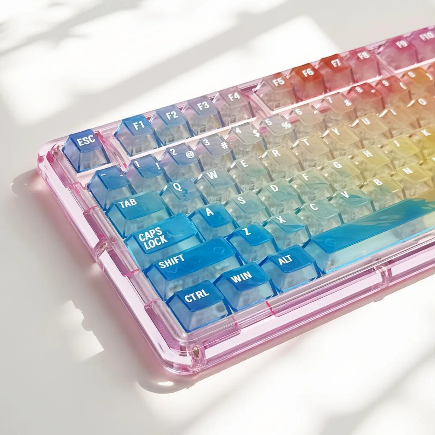 Colorful Mechanical Keyboard Keychain, Transparent Color Changing Keycap Set, PC, Customized, Cherry Cap, 119 Keys
Colorful Mechanical Keyboard Keychain, Transparent Color Changing Keycap Set, PC, Customized, Cherry Cap, 119 Keys