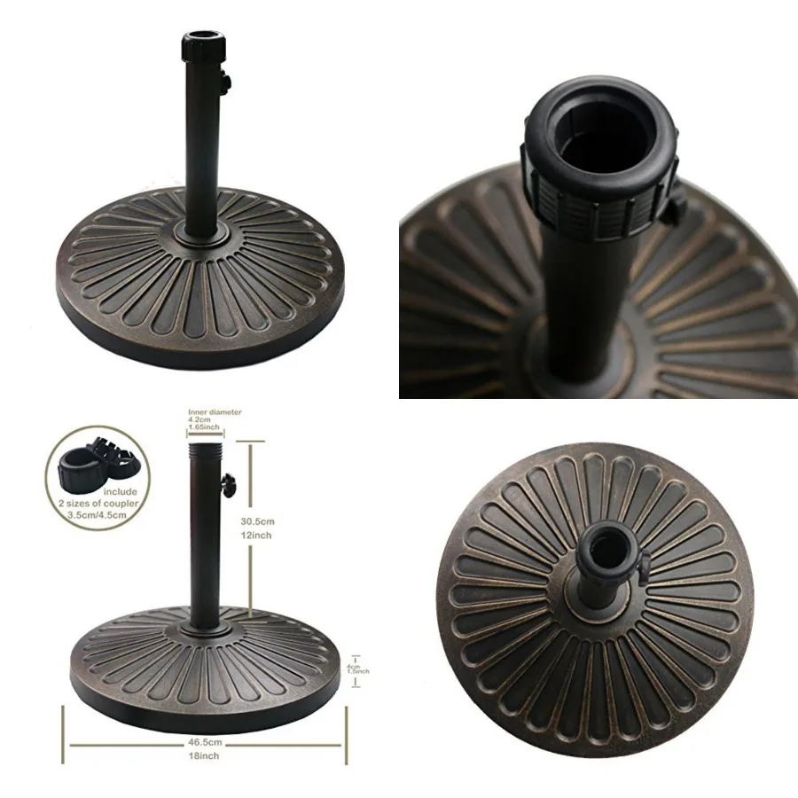 18" 30.2-lbs Heavy Duty Round Antiqued Umbrella Base for Patio, Outdoor - Bronze
18" 30.2-lbs Heavy Duty Round Antiqued Umbrella Base for Patio, Outdoor - Bronze