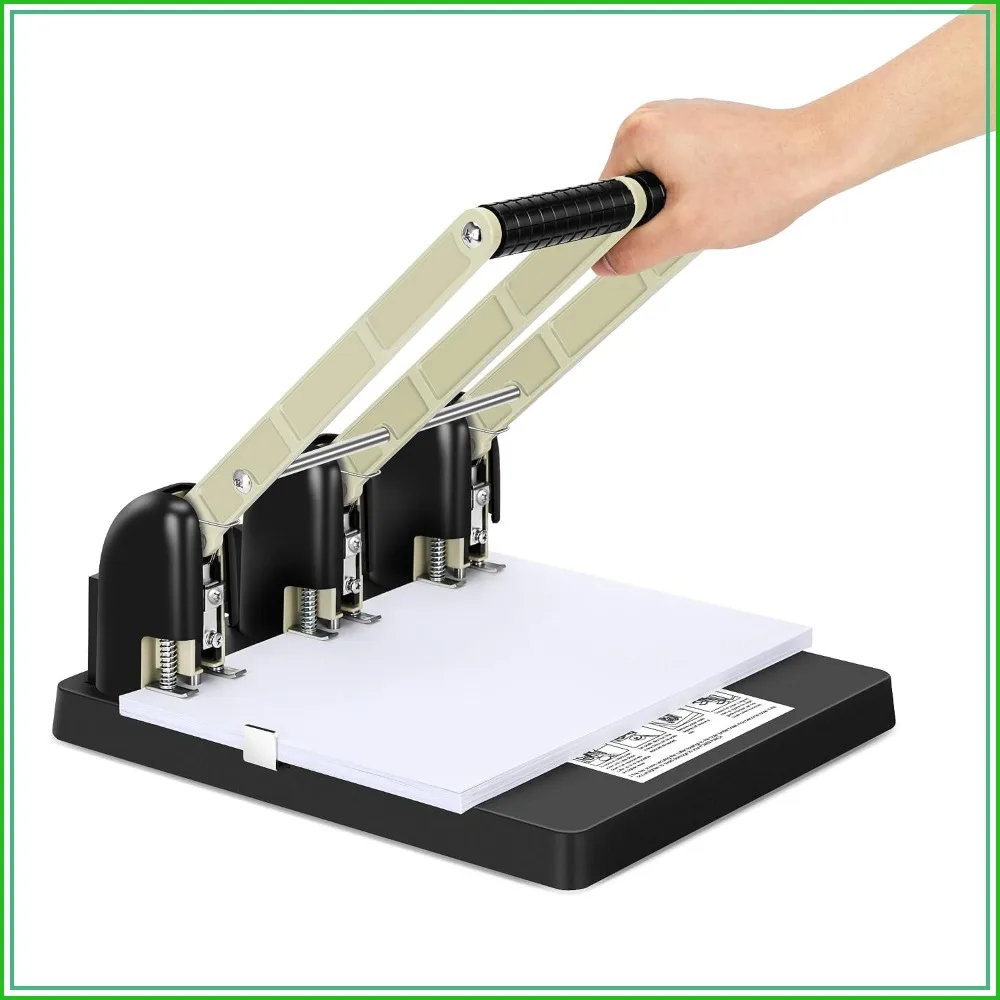 Heavy Duty 3 Hole Paper Punch, 150 Sheet Capacity, Ergonomic Handle, Large Capacity Tray, Durable Metal for Office, Home & Print Shop, Replaceable Cutter Head
Heavy Duty 3 Hole Paper Punch, 150 Sheet Capacity, Ergonomic Handle, Large Capacity Tray, Durable Metal for Office, Home & Print Shop, Replaceable Cutter Head