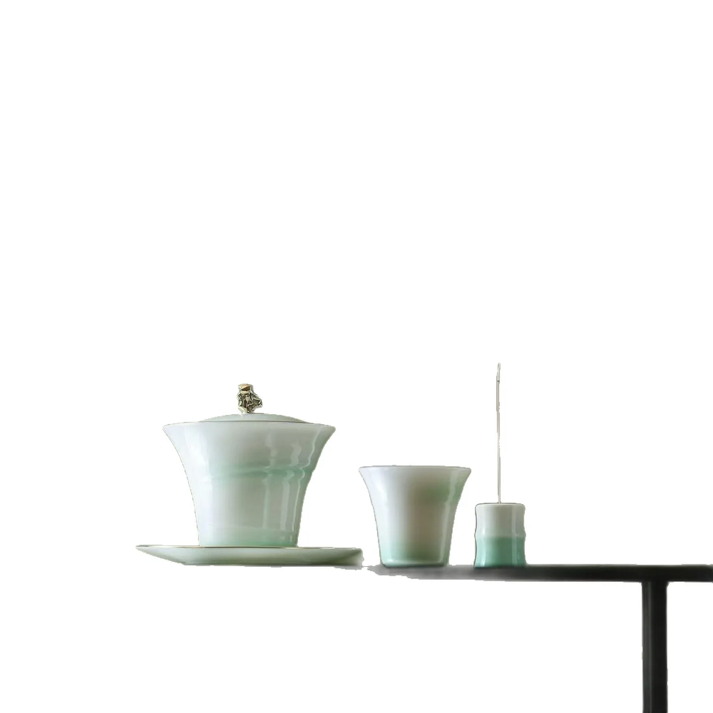 Water ripple road kung fu tea set green glaze gradual change Sancai cover bowl household tea tea set
Water ripple road kung fu tea set green glaze gradual change Sancai cover bowl household tea tea set