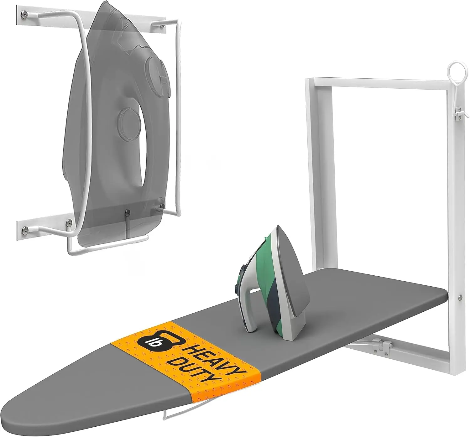 Wall Mount Fold Down Ironing Board with Iron Holder, 36.2"x12.2" Compact Space Saving Design, White & Grey
Wall Mount Fold Down Ironing Board with Iron Holder, 36.2"x12.2" Compact Space Saving Design, White & Grey