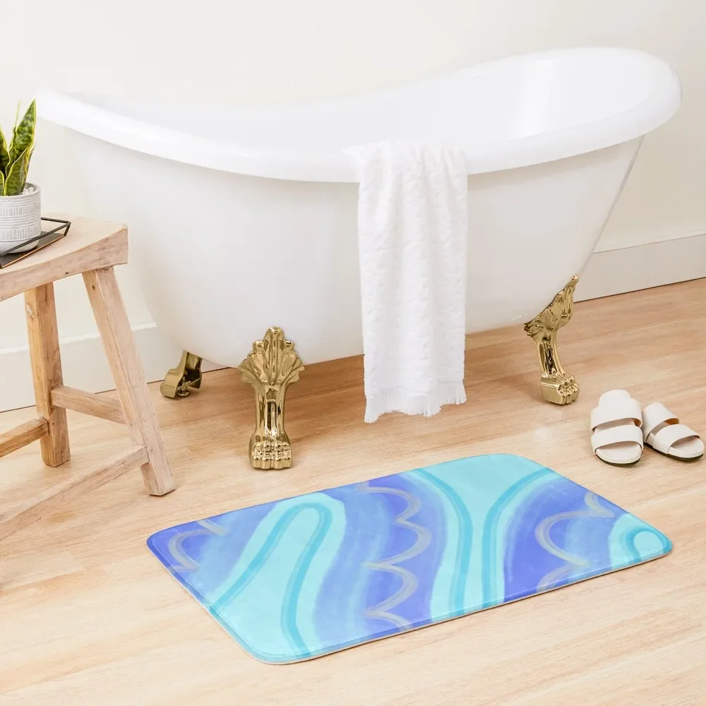 Wavy Blue Squiggly Line Pattern, made by EndlessEmporium Bath Mat Carpets For Bathroom Bathroom Rugs And Set Kitchen Carpet Mat 
Wavy Blue Squiggly Line Pattern, made by EndlessEmporium Bath Mat Carpets For Bathroom Bathroom Rugs And Set Kitchen Carpet Mat