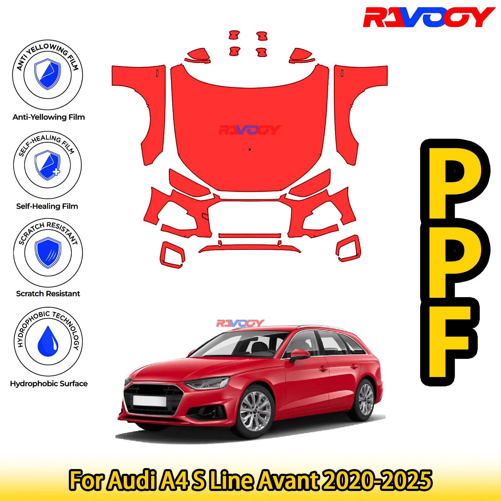 For Audi A4 S Line Avant 2020-2025 Glossy Matte Black Precut front PPF Kit Paint Protection Film
For Audi A4 S Line Avant 2020-2025 Glossy Matte Black Precut front PPF Kit Paint Protection Film
