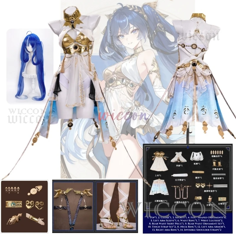 Iuno Cosplay Costume Wuwa Iuno Blue Ponytail Wig Headwear Ww Game Wuthering Waves Full Set Women Event Party Carnival Outfits
Iuno Cosplay Costume Wuwa Iuno Blue Ponytail Wig Headwear Ww Game Wuthering Waves Full Set Women Event Party Carnival Outfits