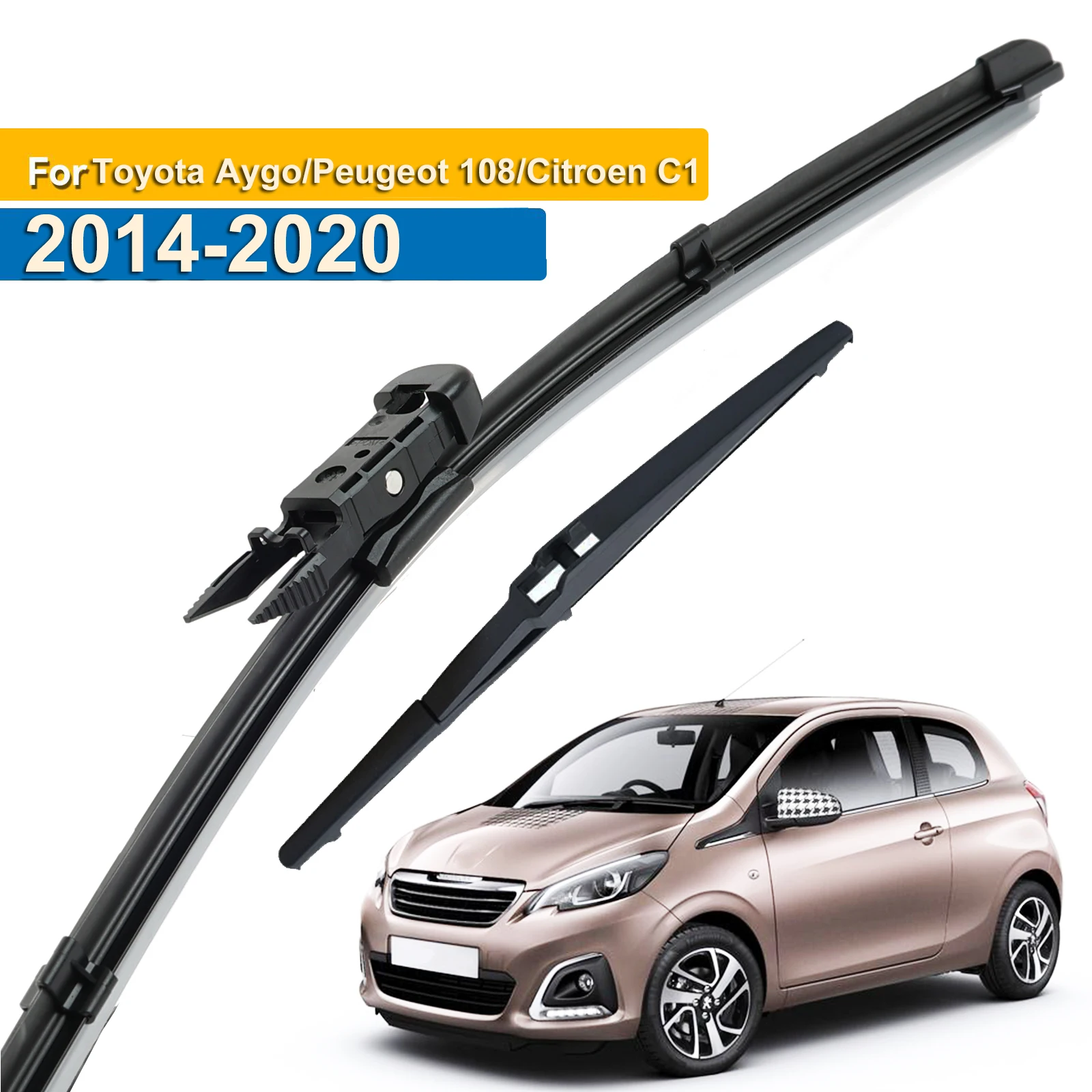 Erick's Wiper Front & Rear Wiper Blades Set For Peugeot 108 Citroen C1 Toyota Aygo 2 2014 - Windshield Windscreen Window 26"+12"
Erick's Wiper Front & Rear Wiper Blades Set For Peugeot 108 Citroen C1 Toyota Aygo 2 2014 - Windshield Windscreen Window 26"+12"