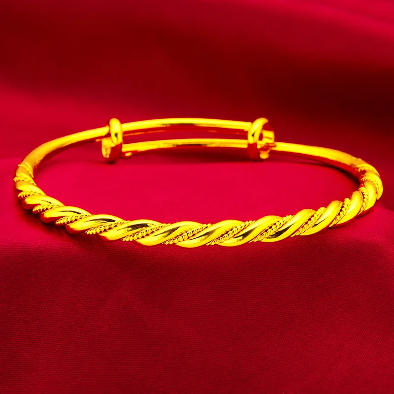24K Gold AU999 Women's Adjustable Twisted Bracelet - 3D Double-Strand Twist + Polished Gold, Luxury Versatile Flattering Glamour
24K Gold AU999 Women's Adjustable Twisted Bracelet - 3D Double-Strand Twist + Polished Gold, Luxury Versatile Flattering Glamour