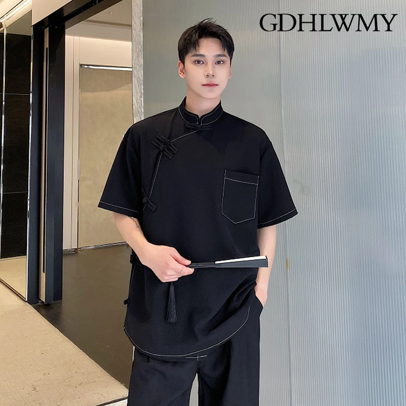 Summer men's Chinese style stand up collar buckle men's and women's casual short sleeved shirt
Summer men's Chinese style stand up collar buckle men's and women's casual short sleeved shirt