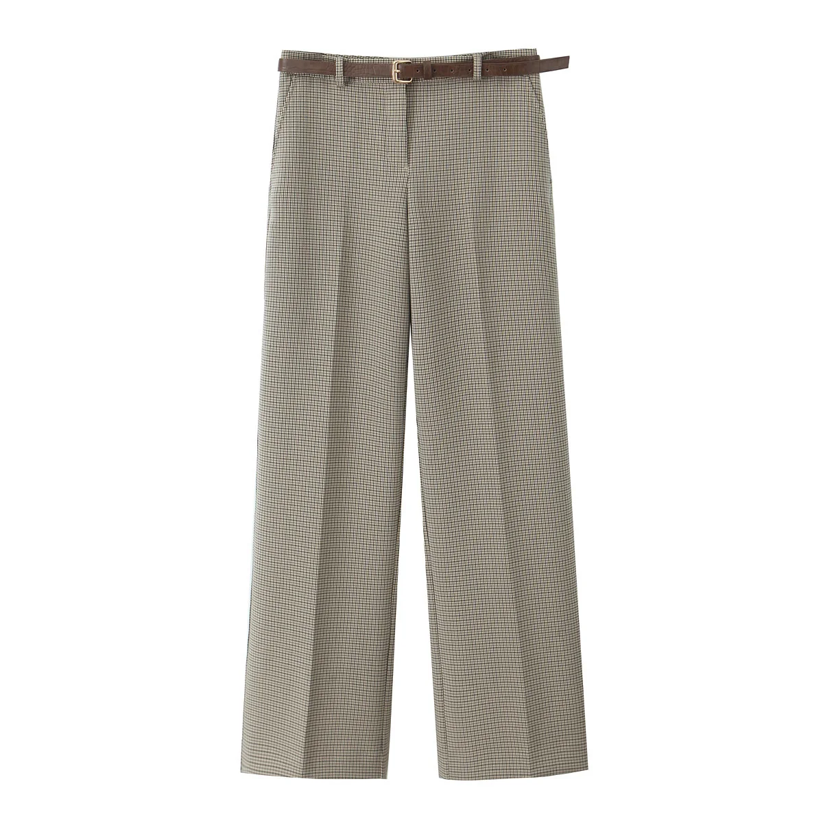 TRAFZA Female Fashion Casual Stralght Pant Plaid High Waist Belt Ddecorate Button Zipper Trousers Autumn Long Pants Woman Trendy
TRAFZA Female Fashion Casual Stralght Pant Plaid High Waist Belt Ddecorate Button Zipper Trousers Autumn Long Pants Woman Trendy