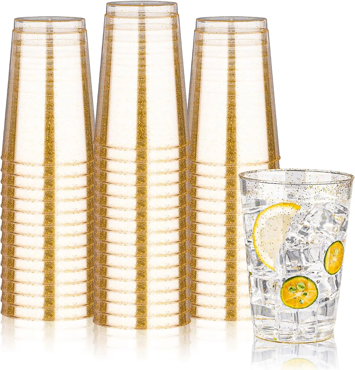 12oz Gold Glitter Disposable Cups, 100 Pack Heavy-Duty Plastic Cups for Party, Holiday, Wedding
12oz Gold Glitter Disposable Cups, 100 Pack Heavy-Duty Plastic Cups for Party, Holiday, Wedding