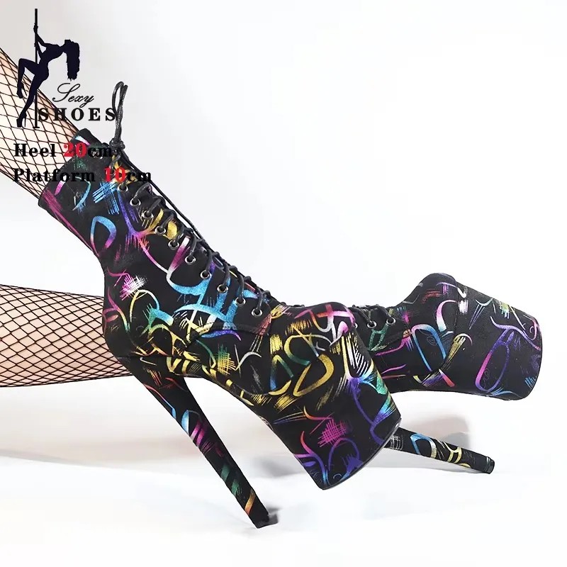Сексуальные ботильоны для стриптиза с граффити, 20 см, 8 дюймов, экзотическая обувь для танцев на высокой платформе, женские ботинки на молнии с геометрическим рисунком
Сексуальные ботильоны для стриптиза с граффити, 20 см, 8 дюймов, экзотическая обувь для танцев на высокой платформе, женские ботинки на молнии с геометрическим рисунком