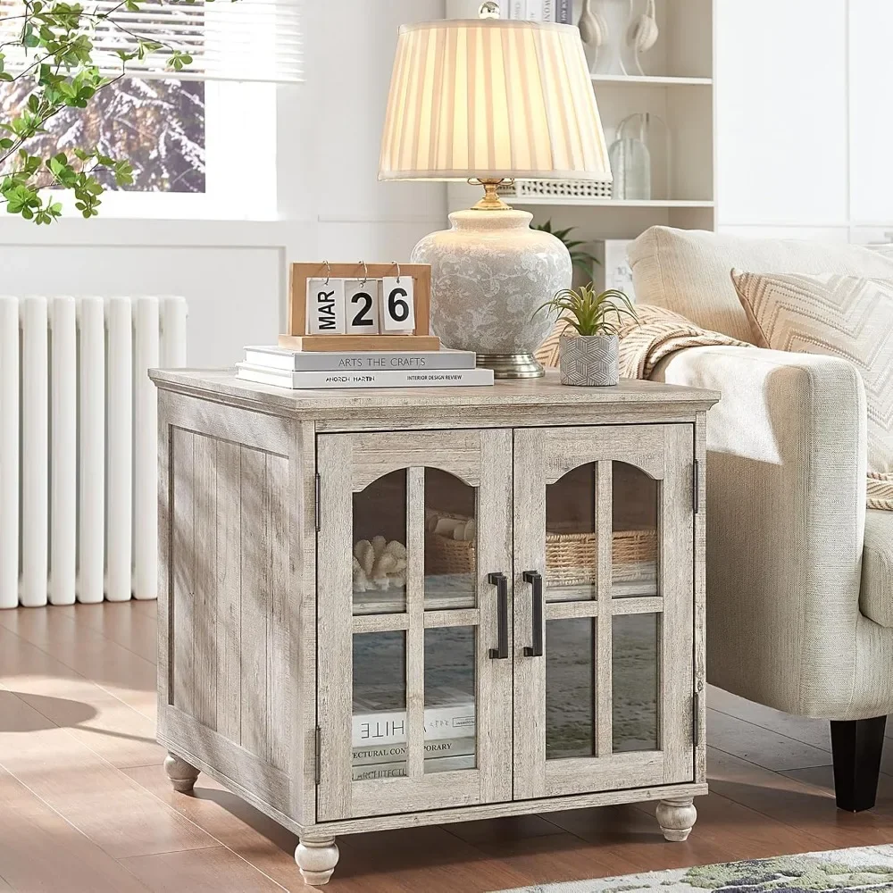 farmhouse end table with charging station,24" large sofa side table with glass barn door,rustic wood night stand with adjustable
farmhouse end table with charging station,24" large sofa side table with glass barn door,rustic wood night stand with adjustable